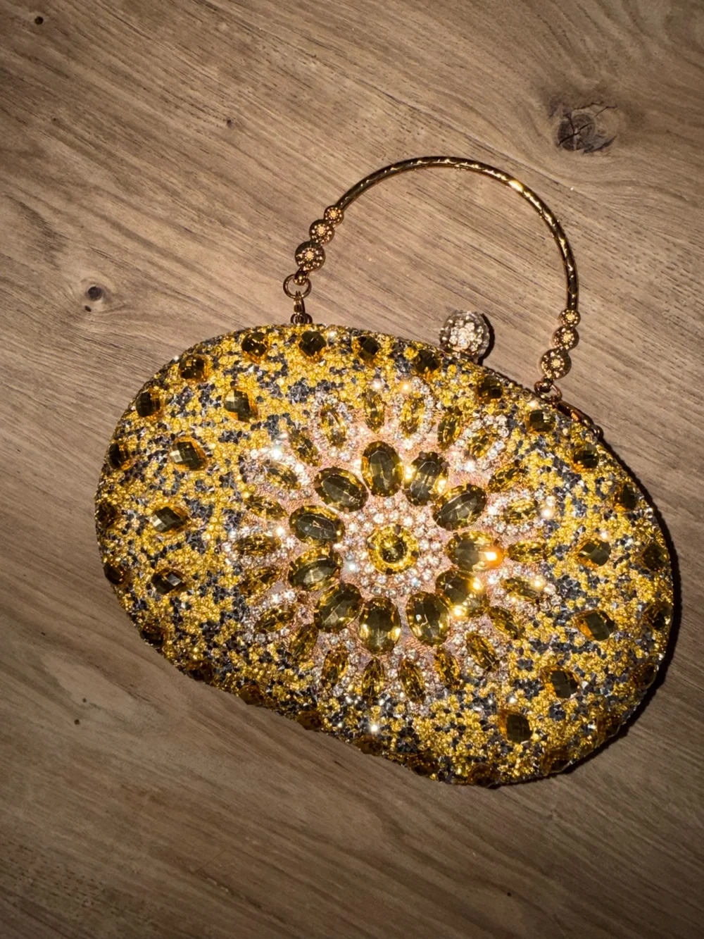Brand new Yellow and gold beaded and blinged out purse